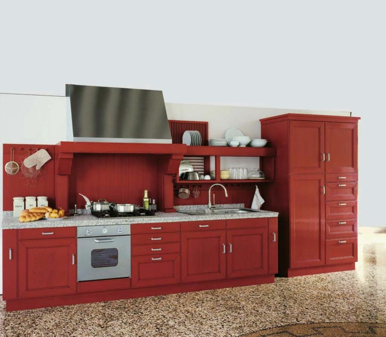 cuisine design retro rouge