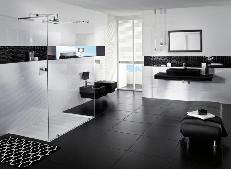 decoration noir blanc salle de bain