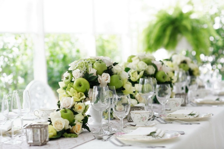 decoration table mariage fruits fleurs