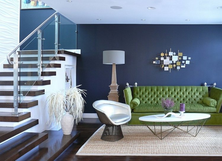décoration salon moderne canape vert