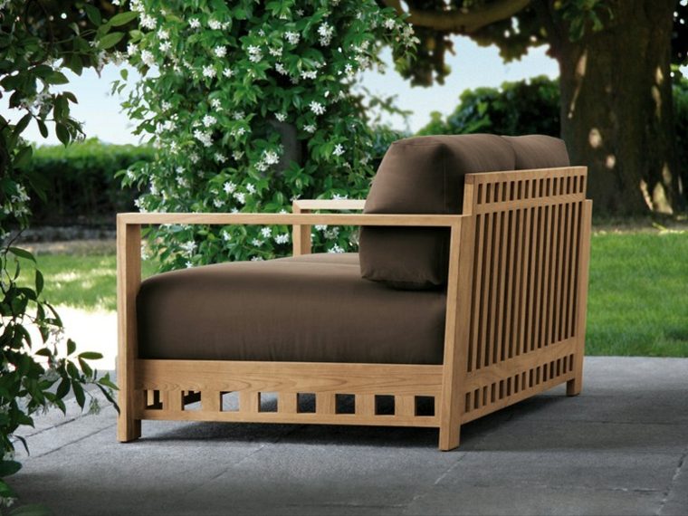 fauteuil de jardin en teck bois confort design meridiani