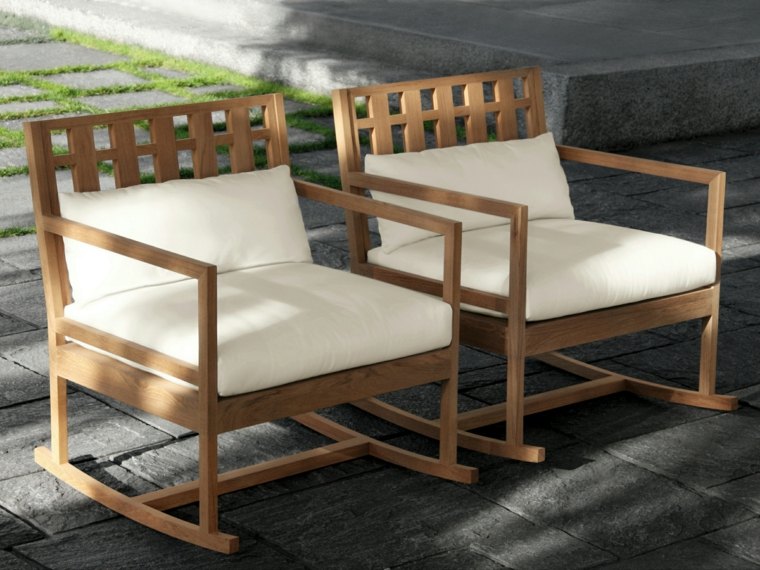 fauteuil de jardin coussin blanc design meridiani