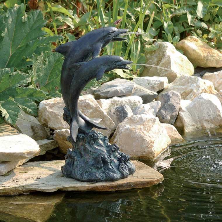 cascade solaire jardin fontaine dauphin