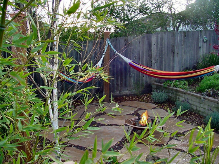 hamac moderne multicolore jardin