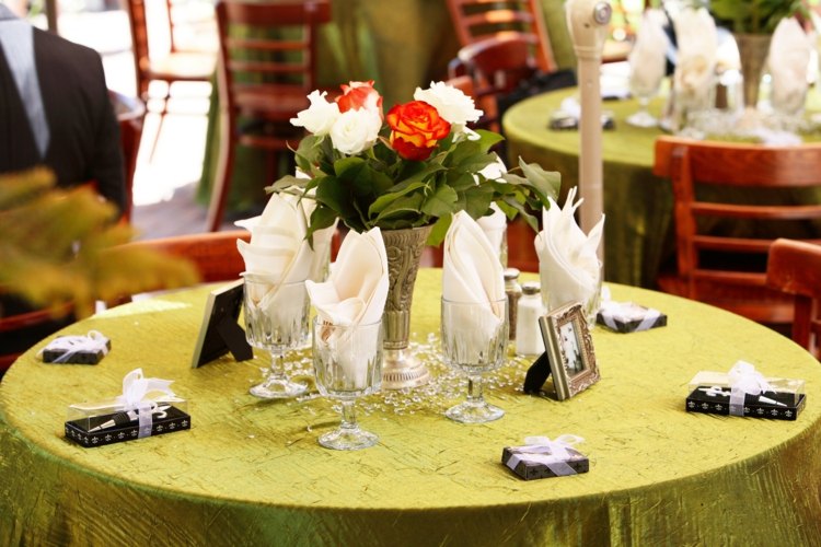 idée mariage original table vert