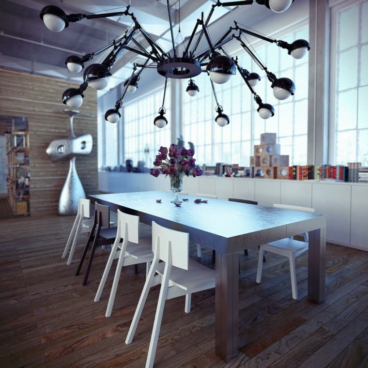 chaise de salle à manger en bois blanc table design
