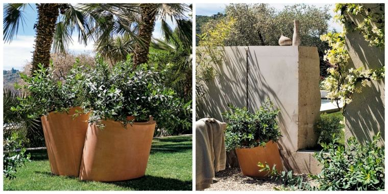 jardinière design céramique marron extérieur moderne chop teracrea sebastian bergne