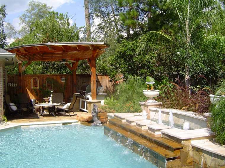 mini piscine patio moderne bois