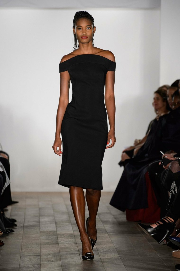 robe épaules nues noire design haute couture mode femme zac posen