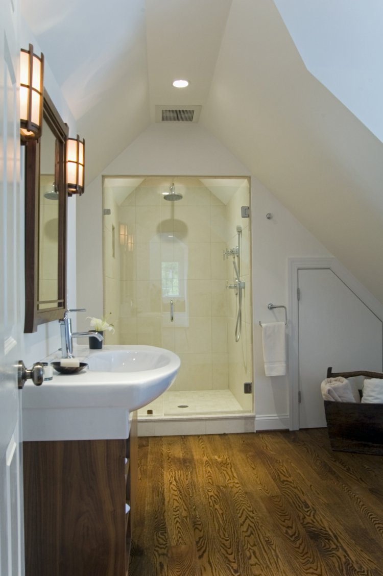 salle de bain design sol bois