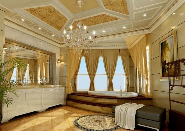 salle de bain intérieur luxueux tapis de salle de bain baignoire 