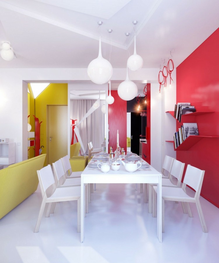 salle manger couleurs vives design