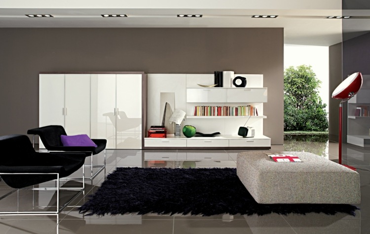 salon moderne meuble laque