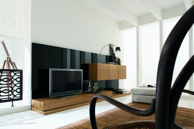 salon moderne meubles bois