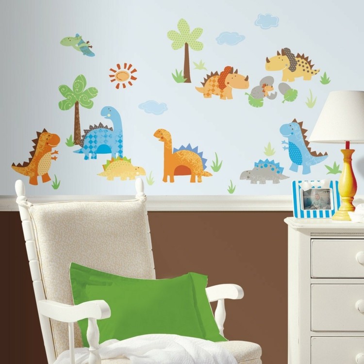 stickers chambre enfant dinosaures 
