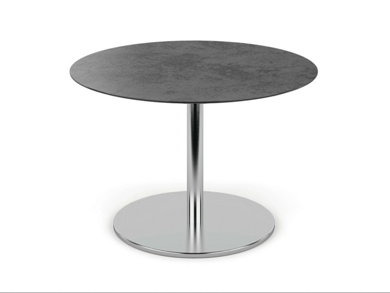 Table ronde grise design Swing par Fischer Mobel