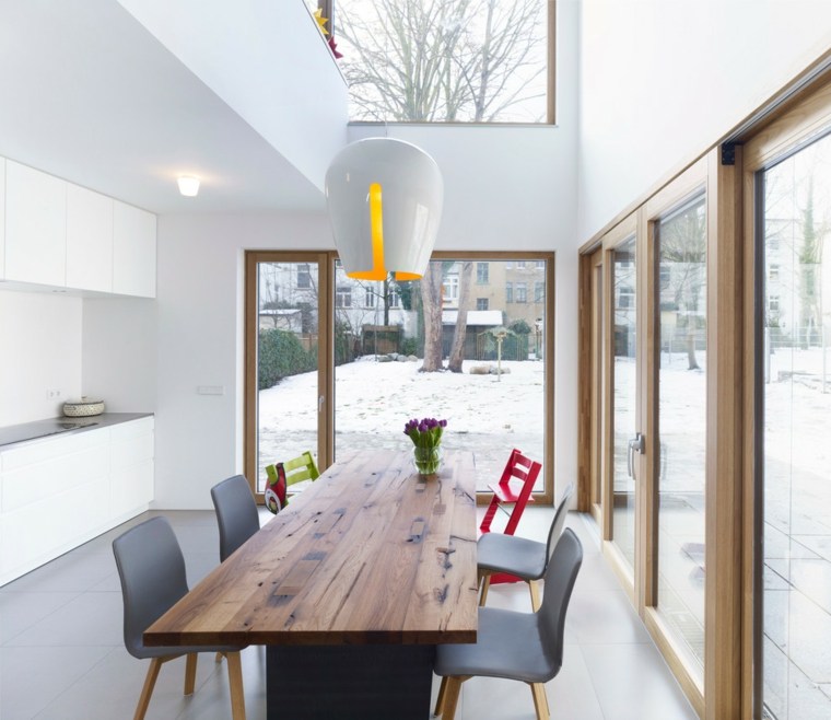 chaise de salle à manger design industriel grise intérieur moderne