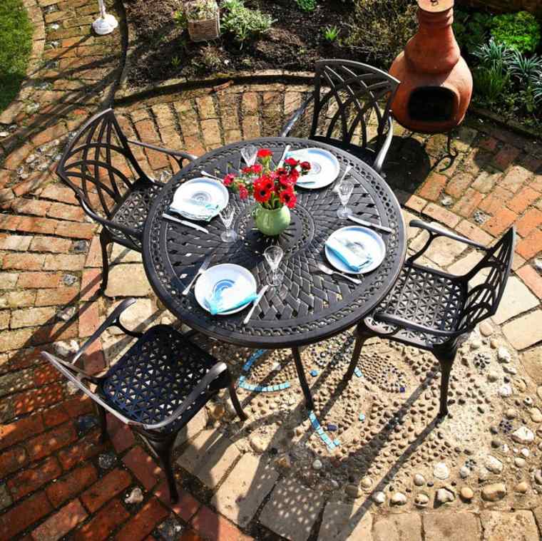table de jardin en aluminium salon de jardin design noir