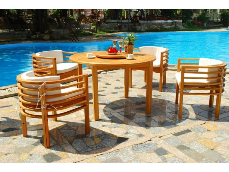 table jardin bois fauteuil de jardin piscine 