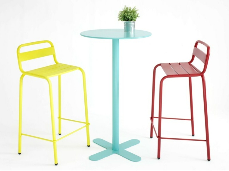 petit table ronde design chaise extérieur mobilier 