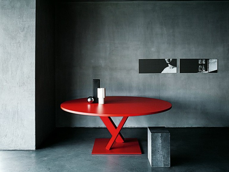 table ovale rouge Desalto