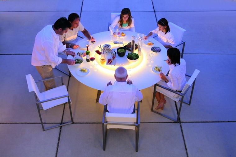 table de jardin ronde blanche table à manger 