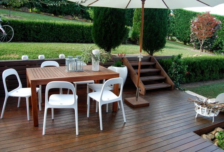 terrasse bois moderne meubles