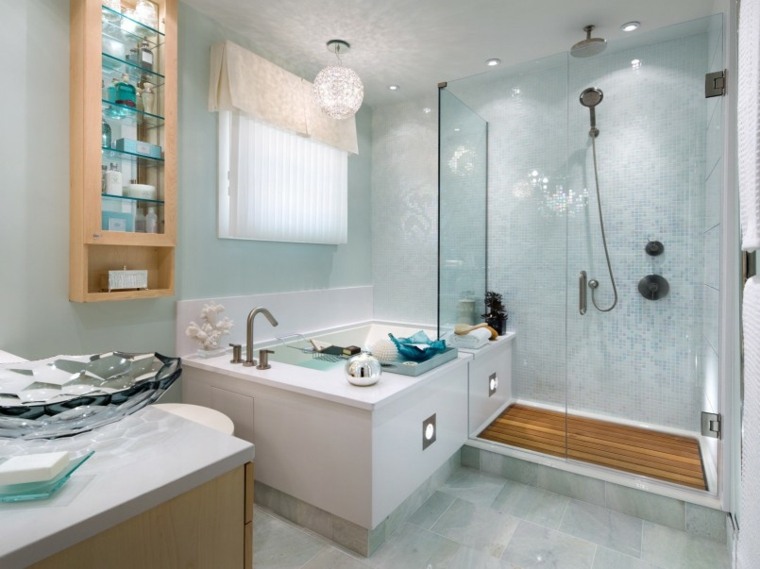 douche italienne design salle de bain cabine de douche bois