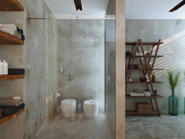 cabine douche déco salle de bain rangements idée design