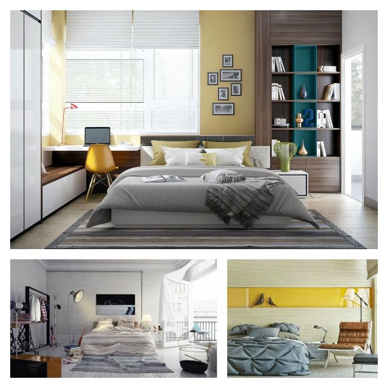 peinture chambres contemporaines décorations jaunes