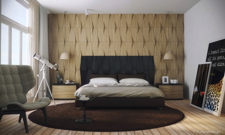mobilier design de chambres contemporaines revêtement mural