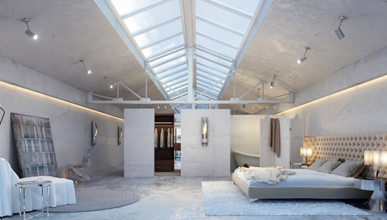 chambre loft design moderne