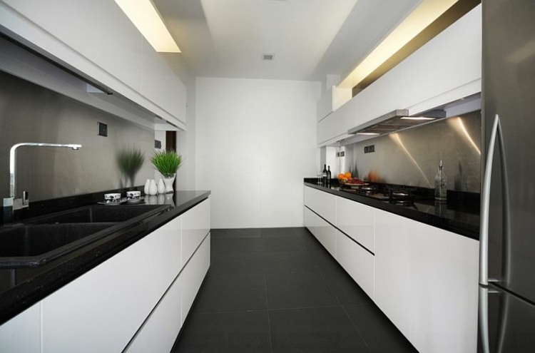 cuisine noir et blanc minimaliste