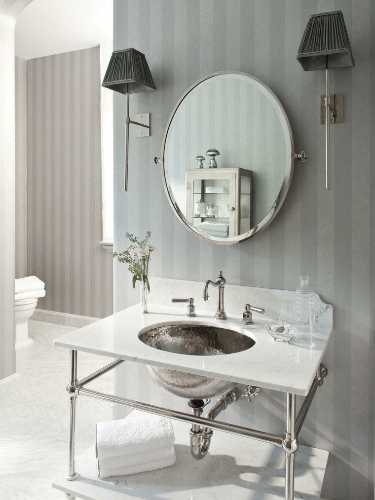 wc design déco toilettes miroir papier peint 