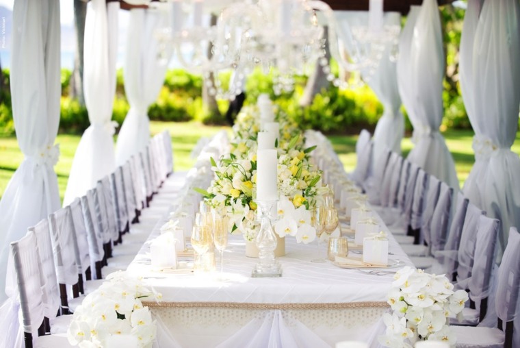 idées de fleurs pour mariage à l'extérieur décorer une table de fête