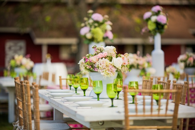 idées pour tables d'invités fleurs pour mariage