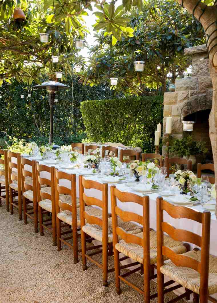 mariage en blanc décorations de table de jardin et fête