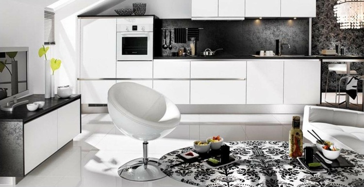 decoration cuisine moderne blanc noir