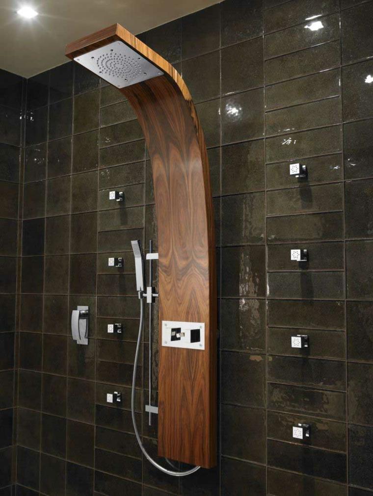 aménager salle de bain douche bois italienne 