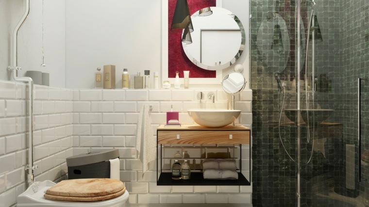 salle de bain petit appartement bois miroir cabine douche design vashantsev