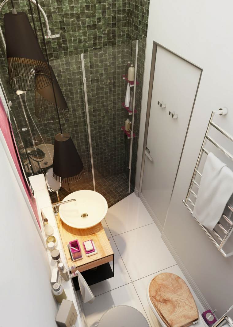 aménager petit appart idée douche toilettes design
