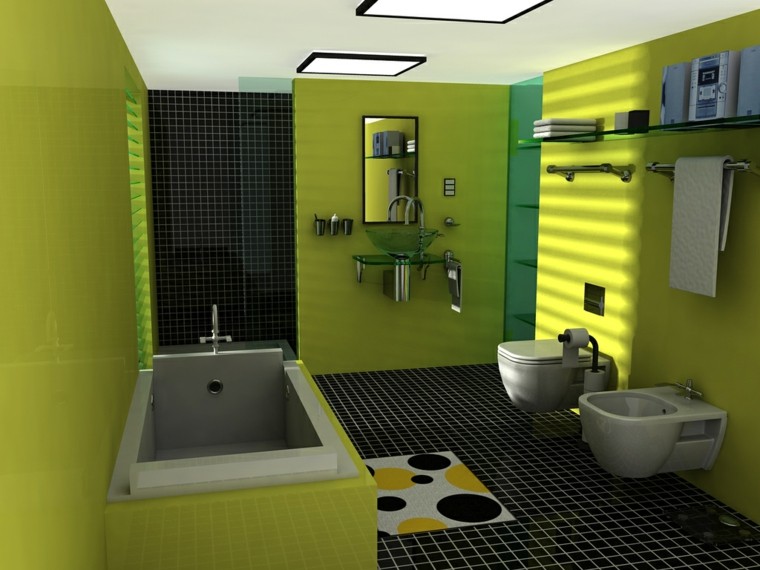 salle de bain moderne idée toilette aménagement 