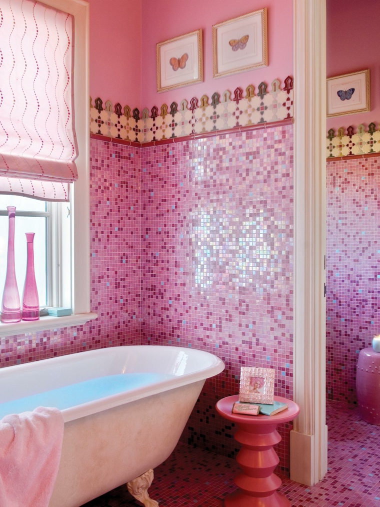 carrelage rose salle de bain moderne carrelage brillant