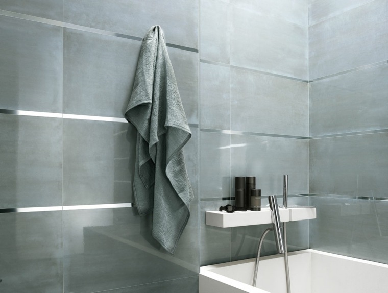 idée carrelage salle de bain moderne gris