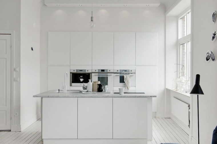 aménagement petite cuisine mobilier blanc