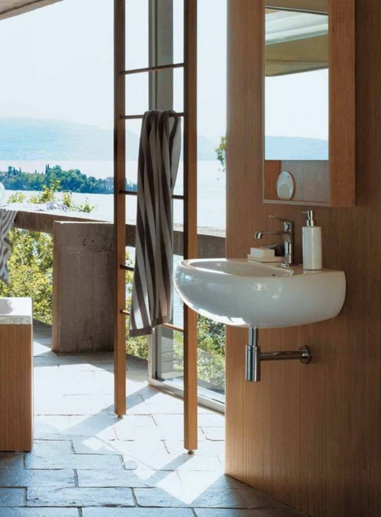 salle bain bois lavabo design 