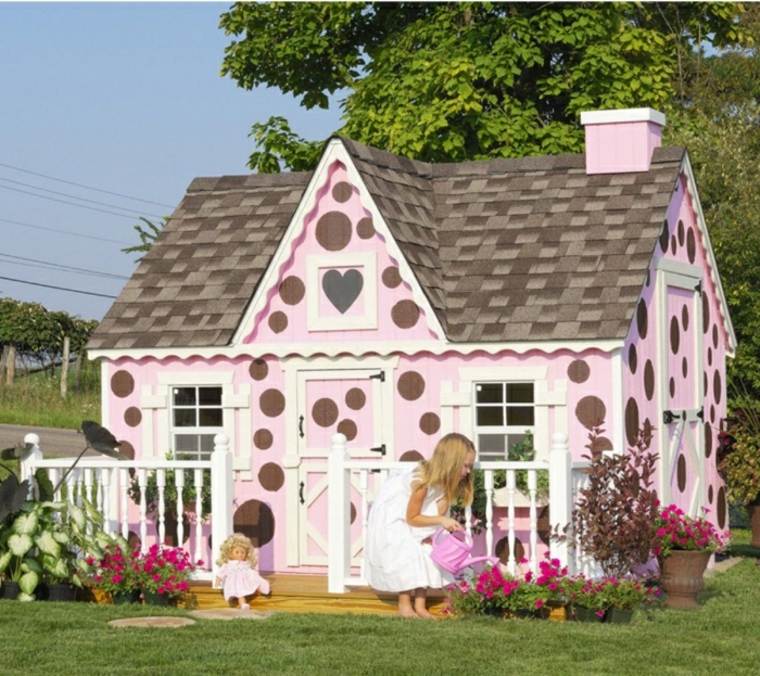 cabane de jardin pour enfant cabane rose fille jeux de jardin maison enfant bois