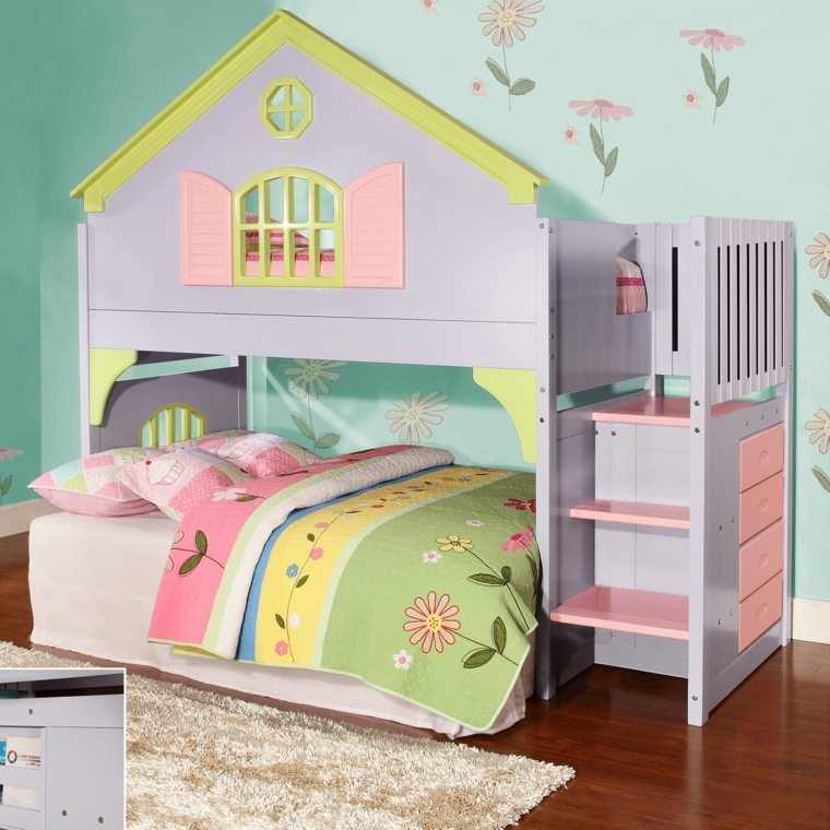 lit maison pour fille meubles roses lits enfants