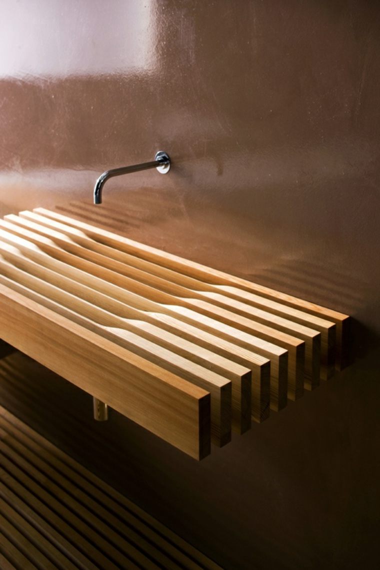 salle de bain design moderne banc de salle de bain en bois lavabo