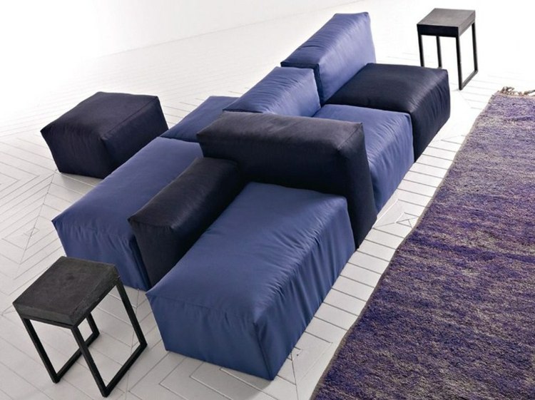 meuble modulable canape bleu Esedra by Prospettive